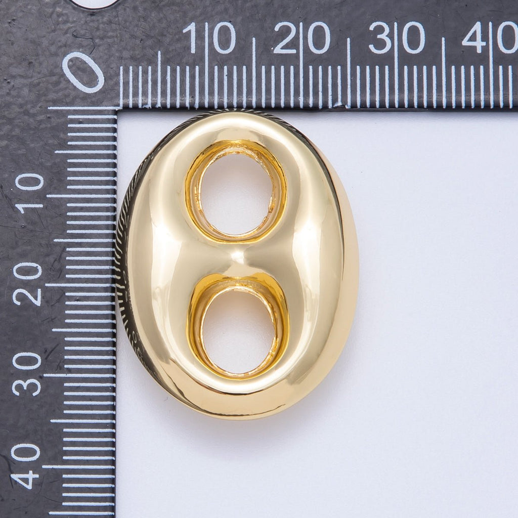 16K Gold Filled 34mm Chubby Minimalist Mariner Anchor Charm Link in Gold & Silver | Findings-00049 Findings-00042
