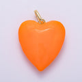 16K Gold Filled 35mm Colorful Pastel Enamel Chubby Heart Pendant | Charms-00583 ~ Charms-00588