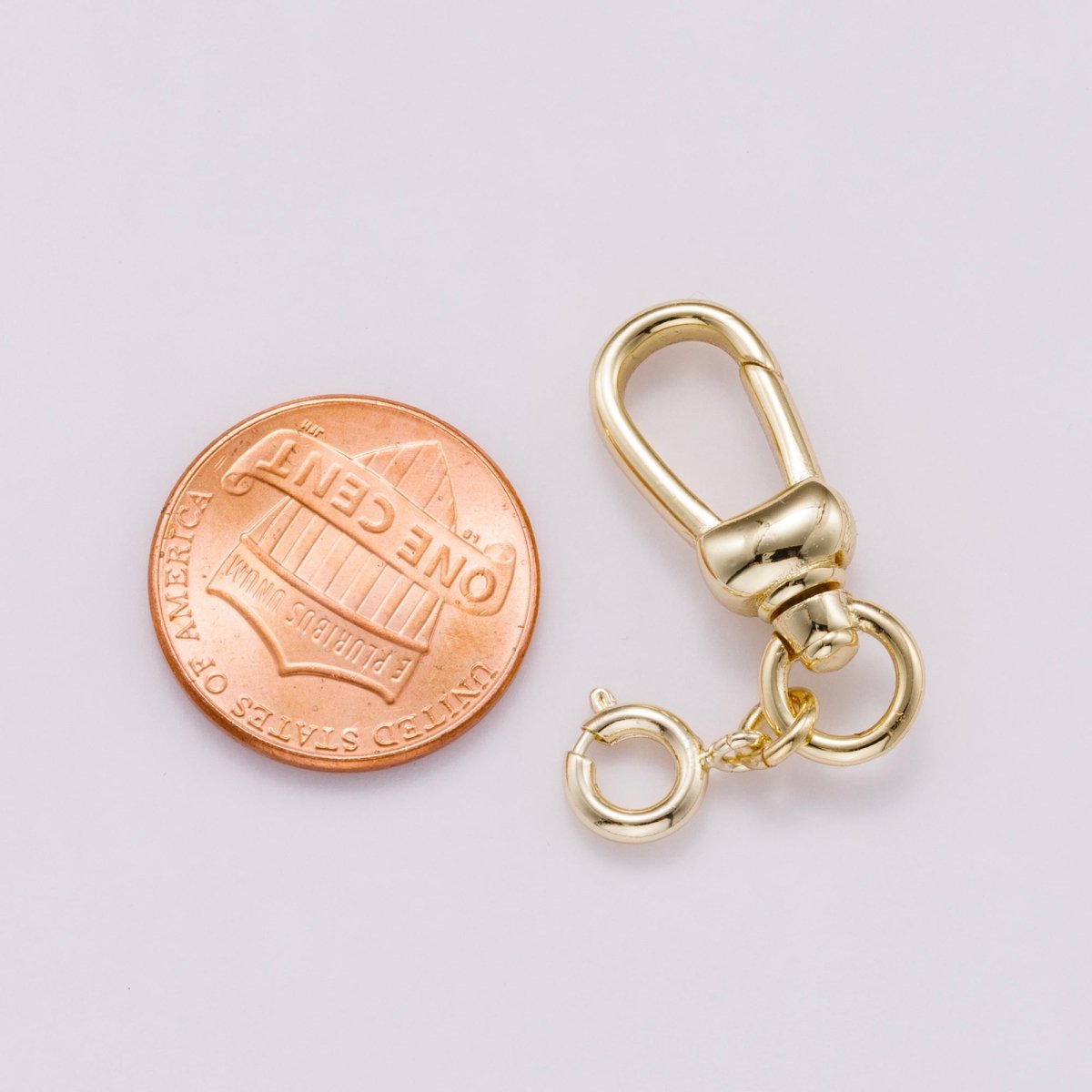 16K Gold Filled 35mm Minimalist Swivel Lobster Clasp with Spring Ring Closure | Findings-00154