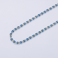 16K Gold Filled 3mm Dark Blue Enamel Link Unfinished Chain by Yard | Roll-01882