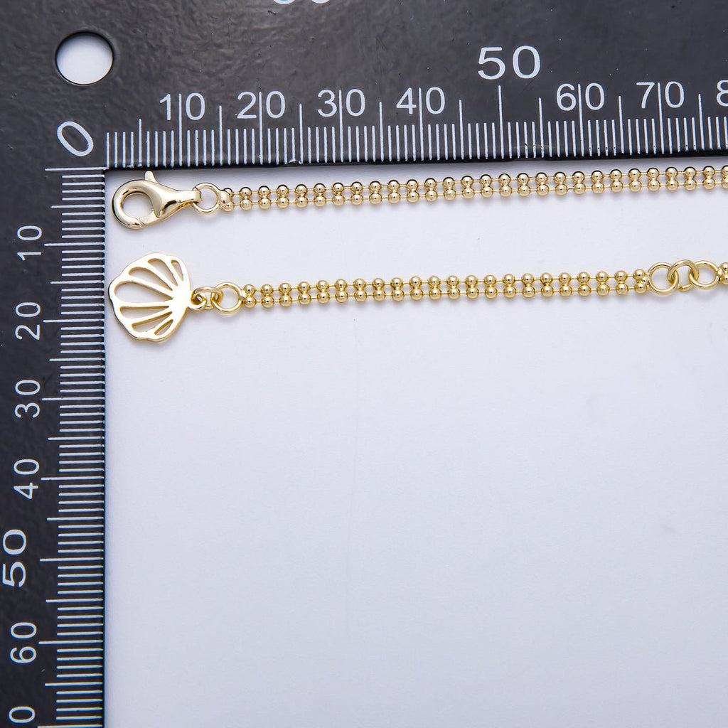 16K Gold Filled 3mm Double Row Round Ball Chain 17 Inch Necklace w. Extender | WA-04337