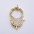 16K Gold Filled 40mm Micro Paved CZ Large Lobster Clasp Enhancer Closure Findings | Findings-00480