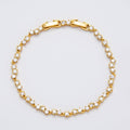16K Gold Filled 4.2mm Clear CZ Cluster Tennis Chain 7 Inch Adjustable Bracelet | WA-04272