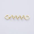 16K Gold Filled 44mm Minimalist Open Heart Spiral Connector | Findings-00065