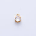 16K Gold Filled 4.8mm Clear Round CZ Mini Charm | Charms-00398
