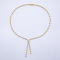 16K Gold Filled 4mm Clear Round CZ Lariat Chain 18.5 Inch Necklace | WA-04250