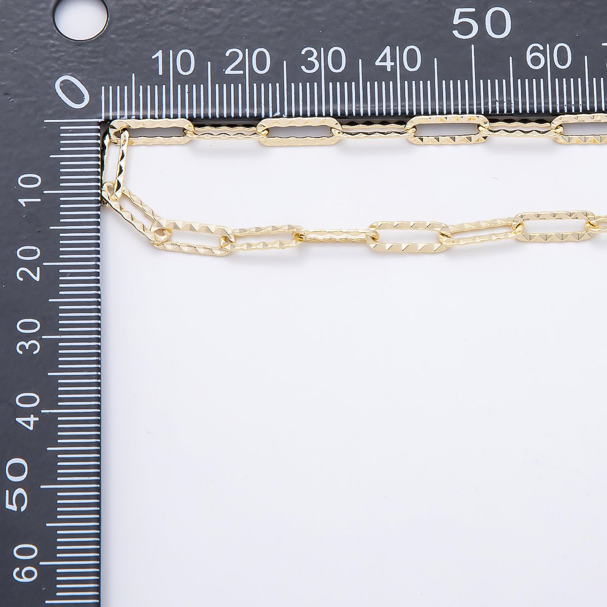 16K Gold Filled 4mm x 11.5mm Geometric Edged Paperclip Unfinished Chain by Yard | Roll-01880