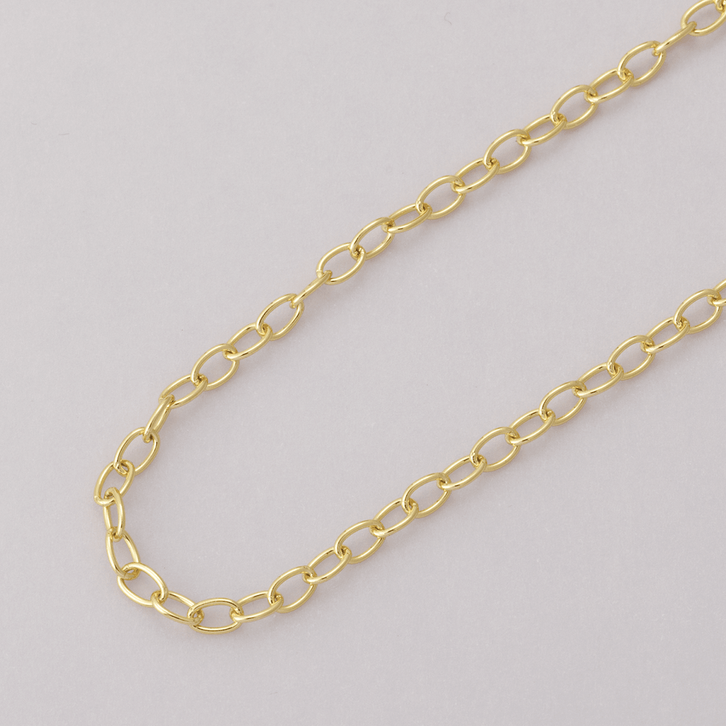 16K Gold Filled 4mm x 2.5mm Minimalist Cable Unfinished Chain by Yard | Roll-01852