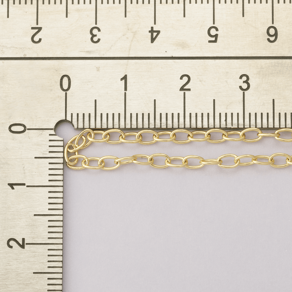 16K Gold Filled 4mm x 2.5mm Minimalist Cable Unfinished Chain by Yard | Roll-01852