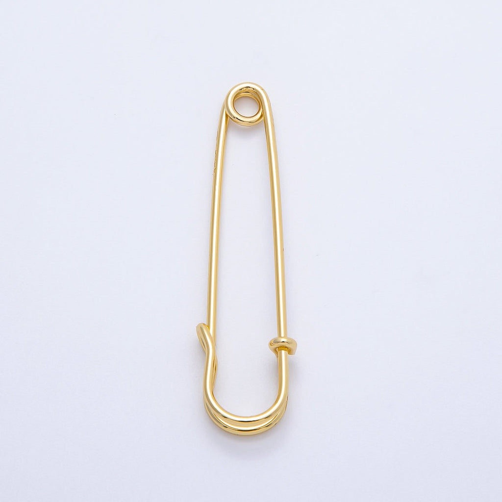 16K Gold Filled 50mm Minimalist Safety Pin Findings | Findings-00067