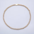 16K Gold Filled 5mm Clear CZ Oval Bezel Tennis Chain 17 Inch Necklace | WA-04242