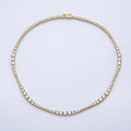 16K Gold Filled 5mm Clear Round CZ Graduated Tennis Chain 16.5 Inch Necklace | WA-04249