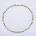 16K Gold Filled 5mm Micro Paved CZ Flower Square Tennis Chain 17 Inch Adjustable Necklace | WA-04246