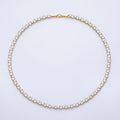 16K Gold Filled 5mm Mini Heart CZ Tennis Chain 17 Inch Adjustable Necklace | WA-04240