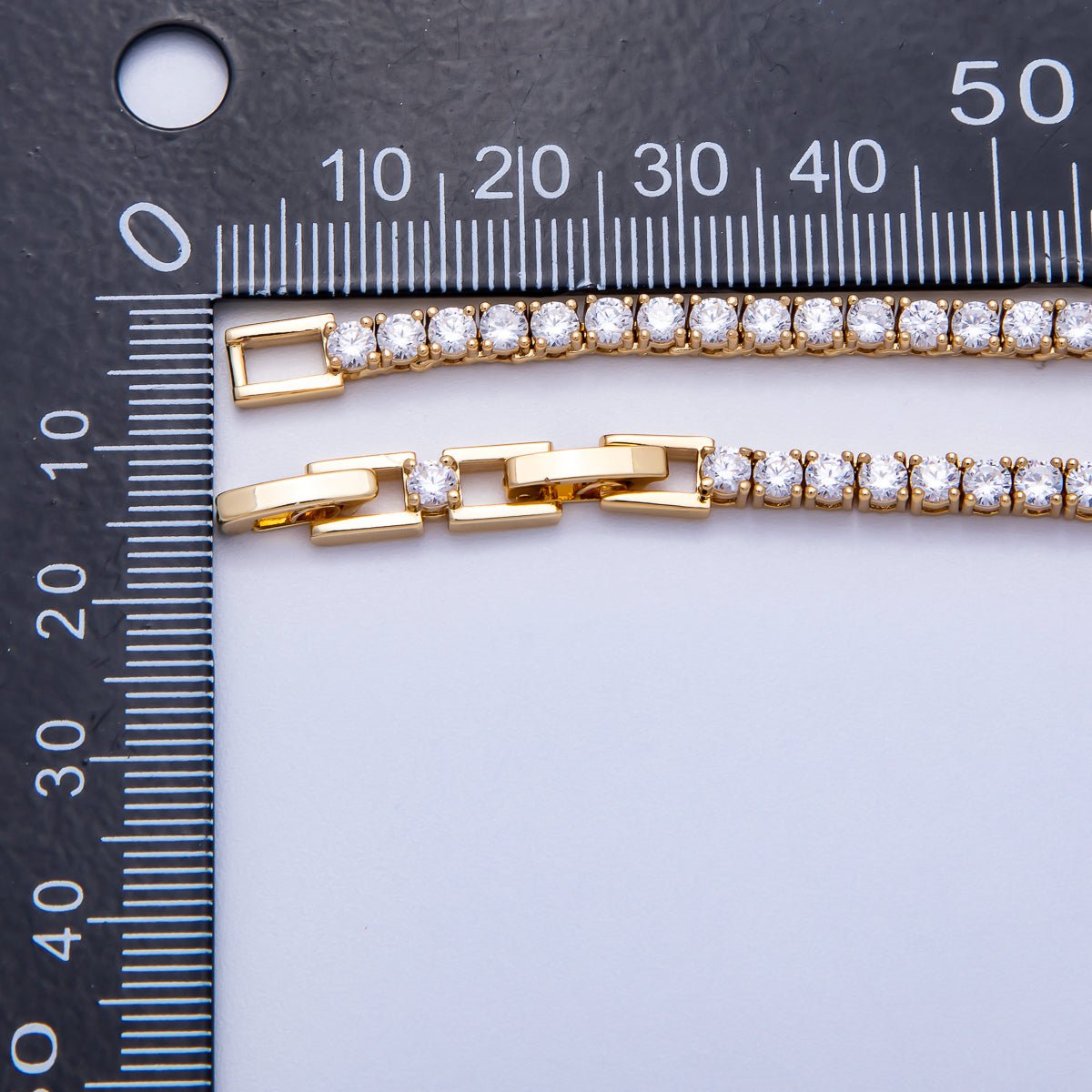 16K Gold Filled 5mm Teardrop  CZ Round Tennis Chain 17 Inch Adjustable Necklace | WA-04344