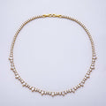 16K Gold Filled 5mm Teardrop  CZ Round Tennis Chain 17 Inch Adjustable Necklace | WA-04344
