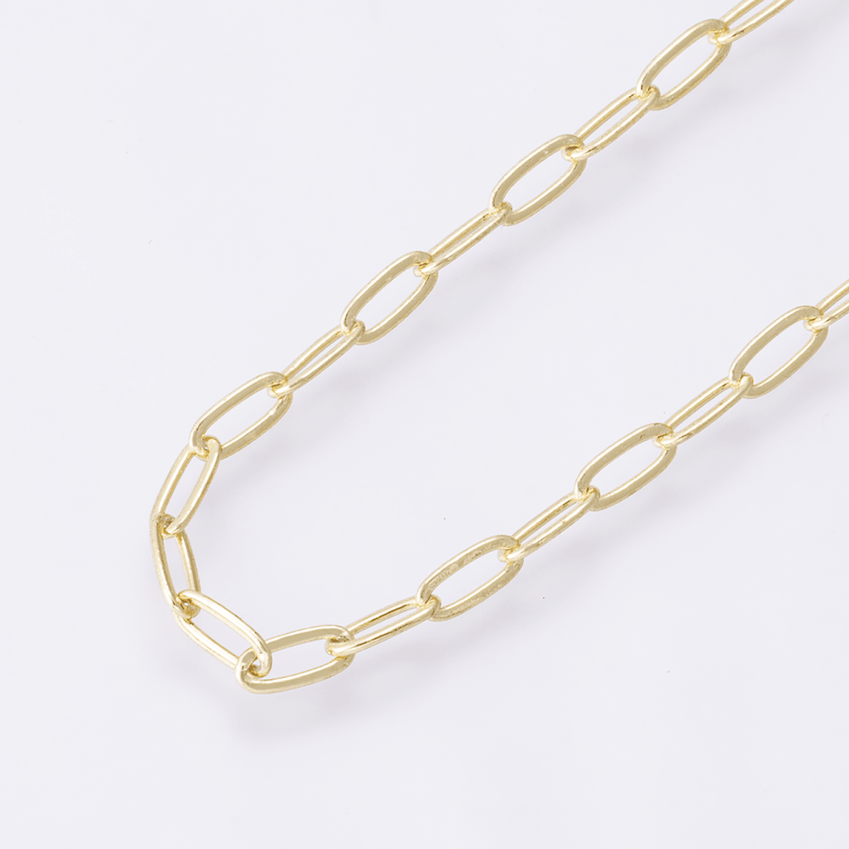 24K Gold Filled 6.2mm x 2.8mm Minimalist Paperclip Unfinished Chain by Yard | Roll-01853