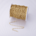 24K Gold Filled 6.2mm x 2.8mm Minimalist Paperclip Unfinished Chain by Yard | Roll-01853