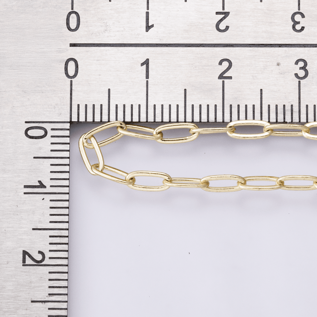 24K Gold Filled 6.2mm x 2.8mm Minimalist Paperclip Unfinished Chain by Yard | Roll-01853