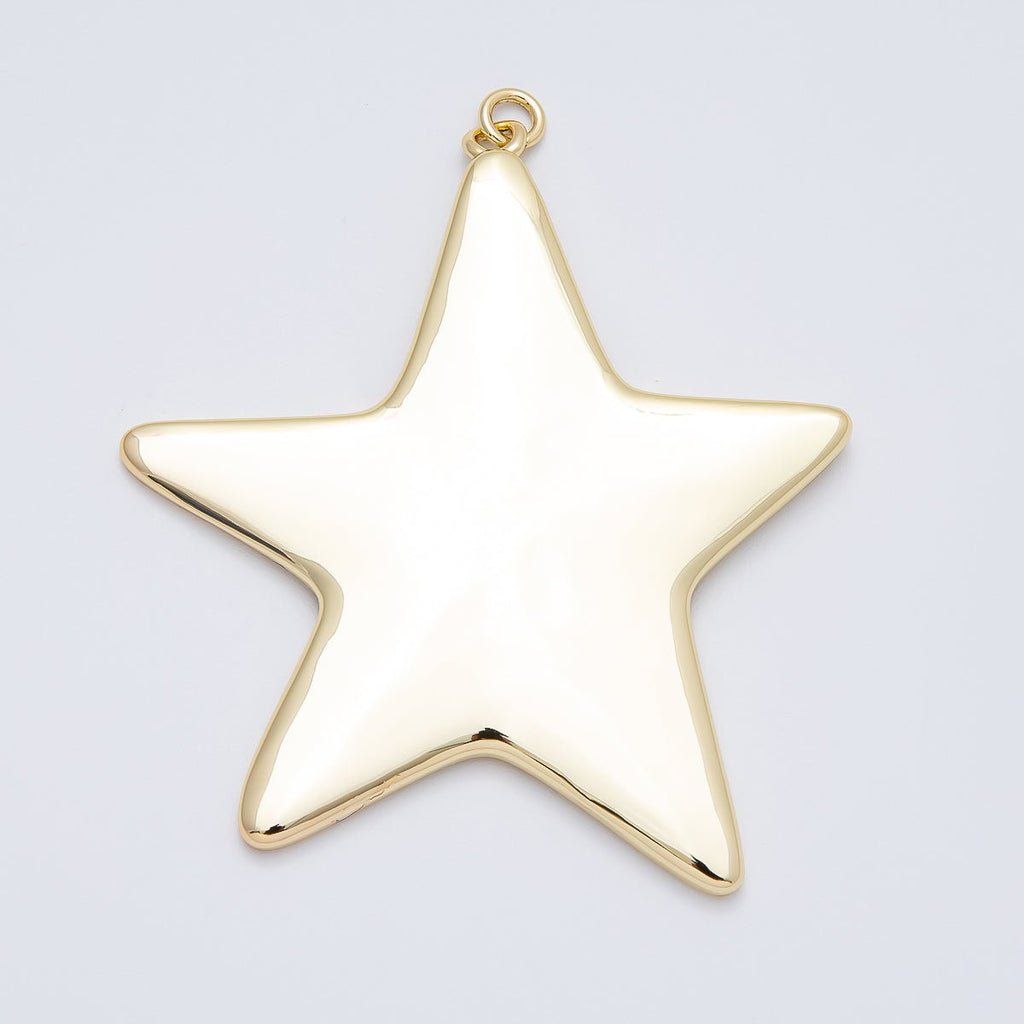 16K Gold Filled 63mm Minimalist Celestial Star Charm | Charms-00482