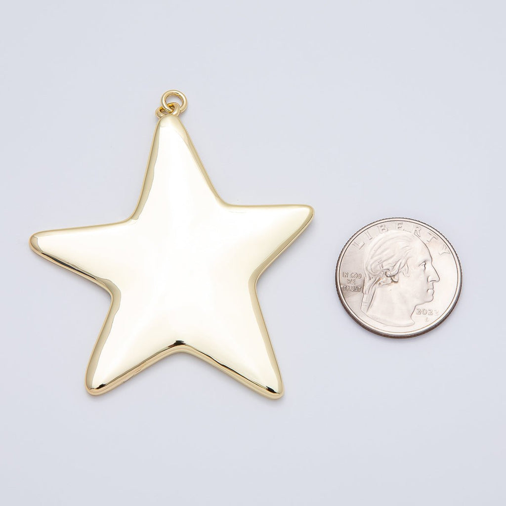 16K Gold Filled 63mm Minimalist Celestial Star Charm | Charms-00482