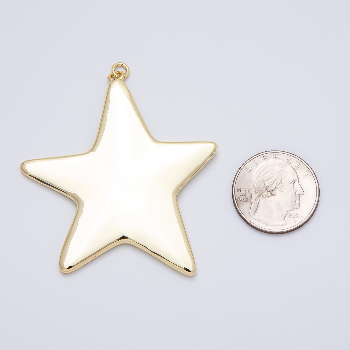 16K Gold Filled 63mm Minimalist Celestial Star Charm | Charms-00482