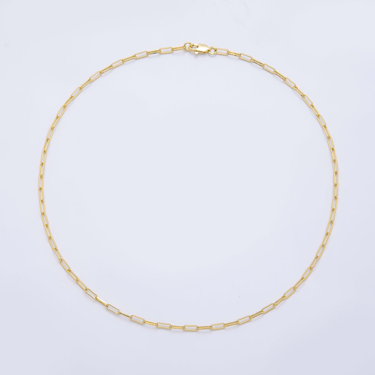 16K Gold Filled 6.7mm x 2.4mm Minimalist Paperclip Chain 16 Inch, 18 Inch, 20 Inch Necklace | WA-04153