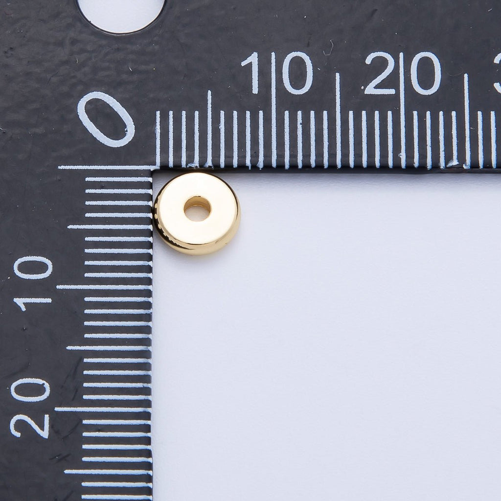 16K Gold Filled 6.8mm Minimalist Rondelle Spacer Findings by 50 Pieces | Beads-00138