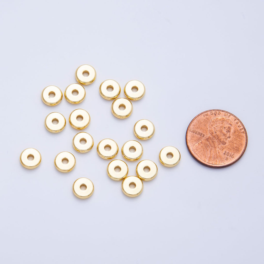 16K Gold Filled 6.8mm Minimalist Rondelle Spacer Findings by 50 Pieces | Beads-00138