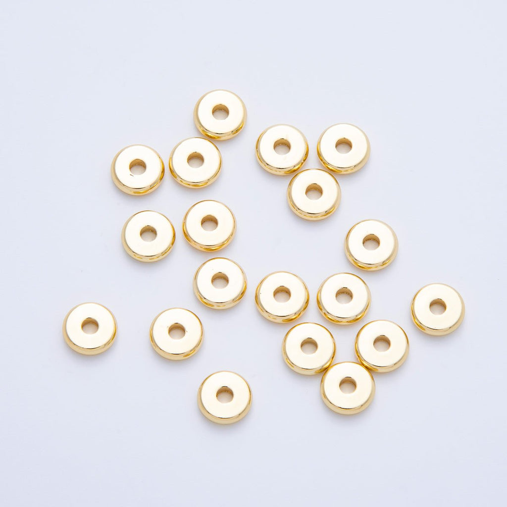 16K Gold Filled 6.8mm Minimalist Rondelle Spacer Findings by 50 Pieces | Beads-00138