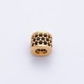 16K Gold Filled 6mm Black, Purple, Clear, Green, Blue, Fuchsia Micro Paved CZ Rondelle Bead | Beads-00022~00027