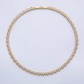 16K Gold Filled 6mm Clear CZ Teardrop Tennis Chain 16 Inch Adjustable Necklace | WA-04243