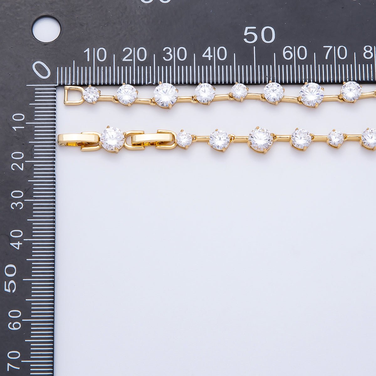 16K Gold Filled 6mm Graduated Tennis Chain 17 Inch Choker Necklace | WA-04408