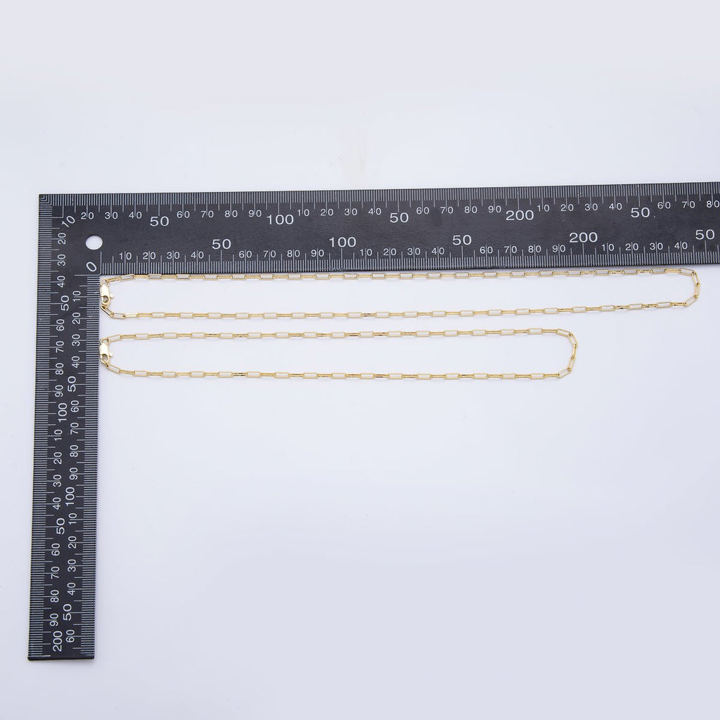 16K Gold Filled 7.5mm x 3.2mm Minimalist Paperclip Chain 20 Inch Necklace | WA-4082