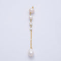 16K Gold Filled 78mm White Pink Ringed Button Shell Pearl Cable Chain Drop Charm | Charms-00333