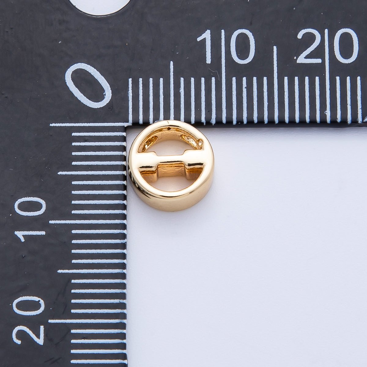 16K Gold Filled 8.5mm Minimalist Greek Initial Alphabet Letter Personalized Bead | AF235 - AF246