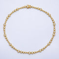 16K Gold Filled 8mm Clear CZ Round Graduated Bubble Ball Chain 17 Inch Necklace | WA-04248