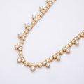 16K Gold Filled 8mm Clear Round CZ Tennis Teeth Cable Chain Choker 16 Inch Necklace w. Extender | WA-04486