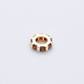 16K Gold Filled 8mm Personalized Birthstone Micro Paved Round CZ Rondelle Spacer Bead | Beads-00152 ~ Beads-00163