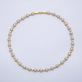 16K Gold Filled 8mm Round Hexagon Micro Paved CZ Tennis Chain 16.5 Inch Necklace | WA-04241