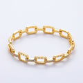 16K Gold Filled 9mm Micro Paved CZ Dotted Cable Chain Bangle Bracelet | WA-04719
