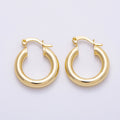 16K Gold Filled 25mm Classic Minimalist Chubby Latch Hoop Earrings | Earrings-00298