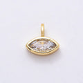 16K Gold Filled Clear CZ Marquise, Heart, Round, Oval, Teardrop Bezel Solitaire Pendant in Gold & Silver | Charms-00834 ~ Charms-00843