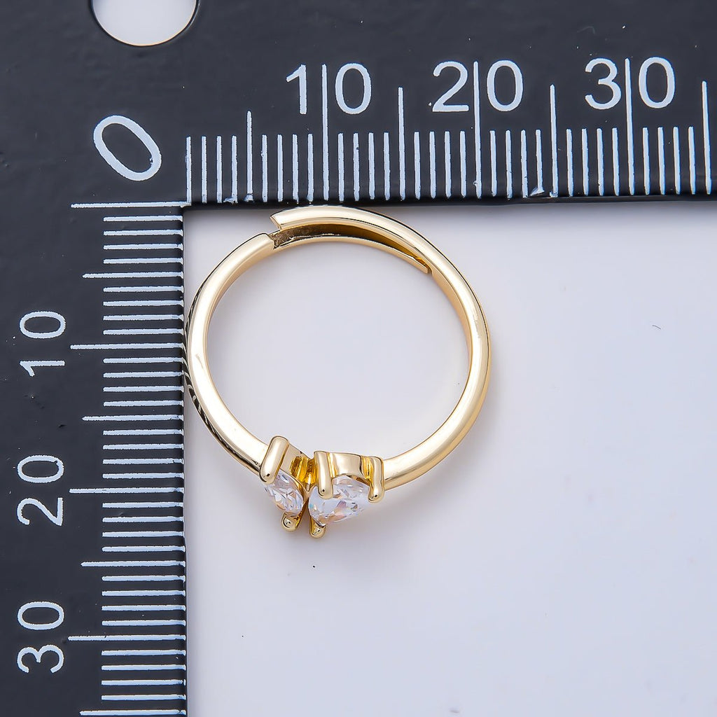 16K Gold Filled Clear Marquise Teardrop CZ Solitaire Ring in Gold & Silver | Rings-00159 Rings-00160