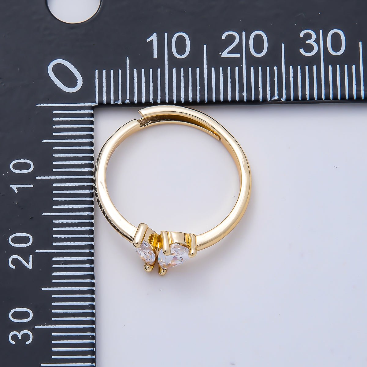 16K Gold Filled Clear Marquise Teardrop CZ Solitaire Ring in Gold & Silver | Rings-00159 Rings-00160