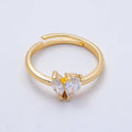 16K Gold Filled Clear Marquise Teardrop CZ Solitaire Ring in Gold & Silver | Rings-00159 Rings-00160