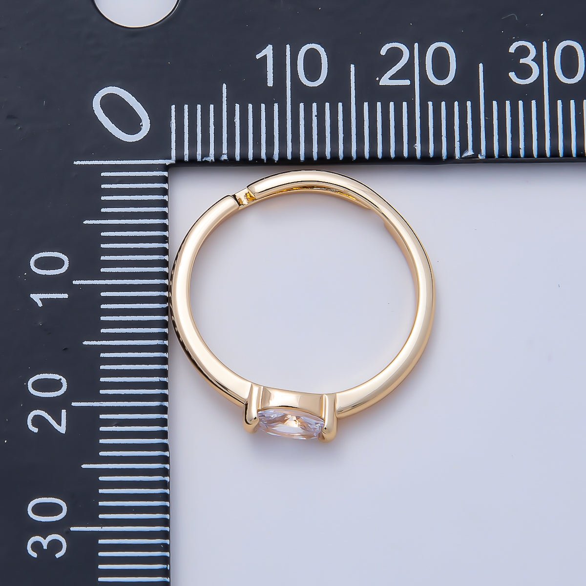 16K Gold Filled Clear Oval CZ Solitaire Adjustable Ring in Gold & Silver | Rings-00167 Rings-00168