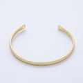 16K Gold Filled Geometric Lined Dotted Half Cuff Bracelet Finding for Bangle Supply | WA-04448