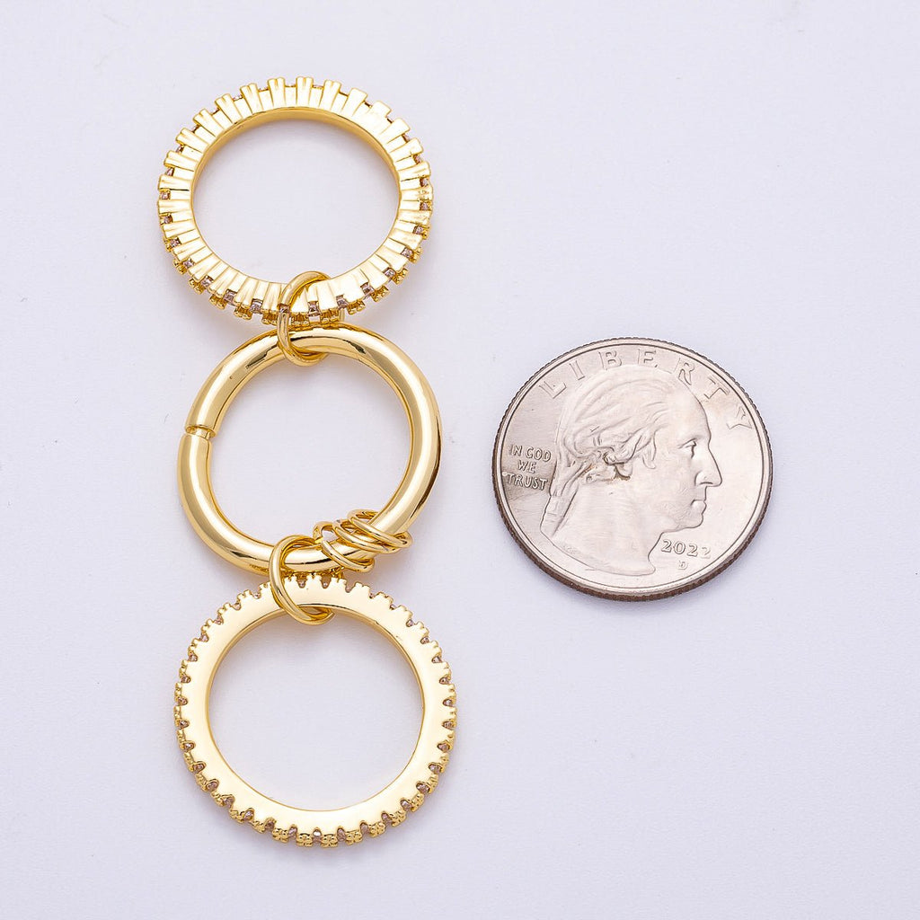 16K Gold Filled Micro Paved CZ Triple Interlock Ring | RINGS-00061