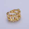 16K Gold Filled Minimalist Gold, Silver Bubble Wide Geometric Rings | O089 O090